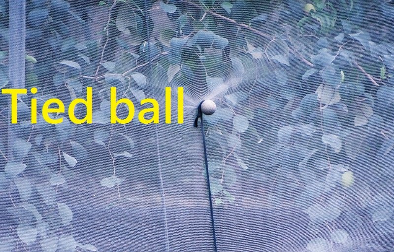 Tied ball tied with wire or rope outside to set at ground anchor to prevent net moved by wind