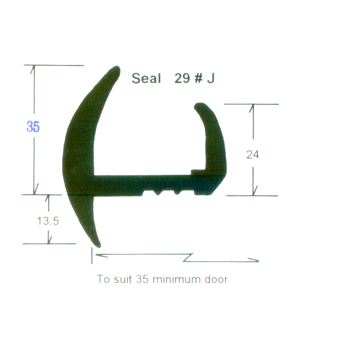 Measurement of J shape container door gasket